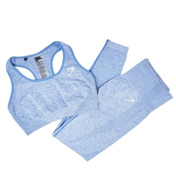 GYMSHARK vital seamless bra leggings setblue - Picture 1 of 6